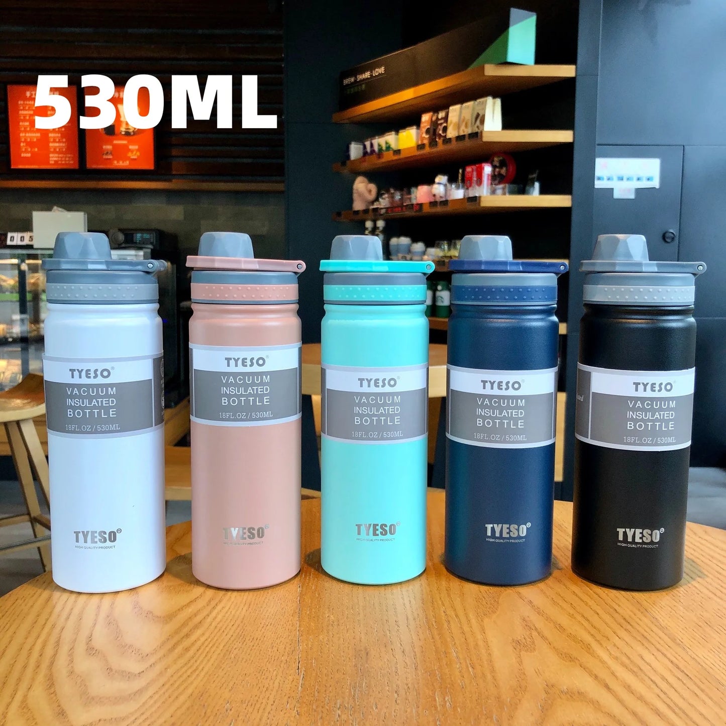 530ML  Thermal Water Bottle Stainless Steel Coffee Thermal Mug Vacuum Flask Insulated Sport Travel Thermos Cup Kettle
