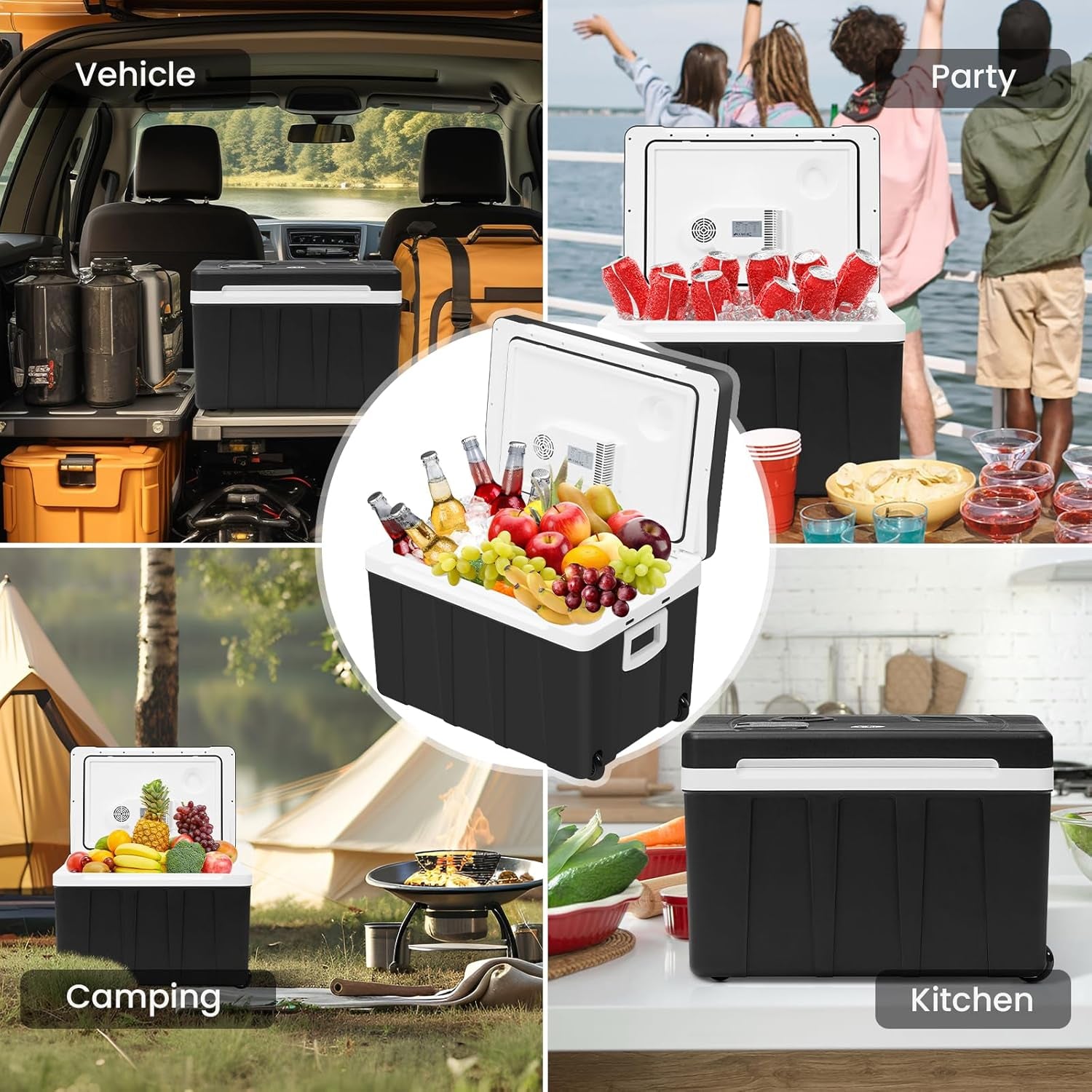 WOLTU Mini Réfrigérateur pour Voiture & Camping, Glacière à Roulettes, Chaud-Froid 50L - FREEZEME