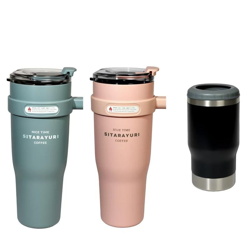 3-Pack Insulated Stainless Steel Water Bottles - Two 40 Oz Tumblers & One Cooler with Lids & Straws - Non-Bpa Free & Portable Travel Set