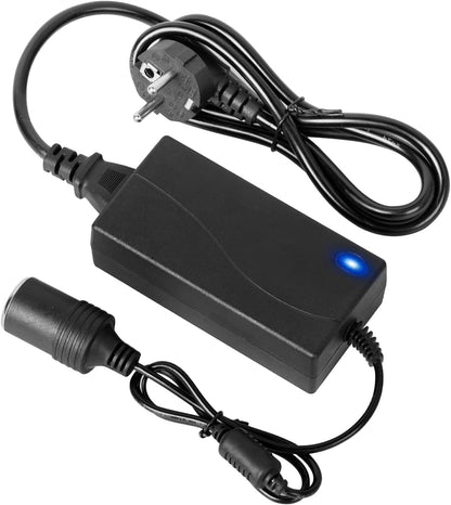 Adaptateur Allume Cigare Secteur, Transformateur 220V 12V Allume Cigare, 60W 5A Adaptateur Prise Allume Cigare Secteur, Pour Gonfleur Pneu Aspirateur Réfrigérateur - FREEZEME