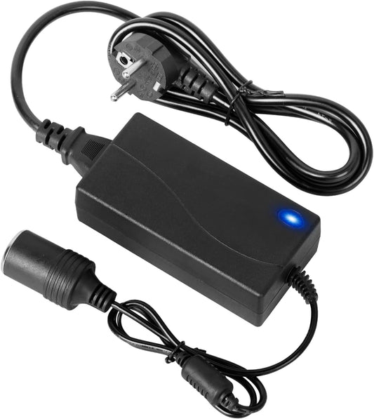 Adaptateur Allume Cigare Secteur, Transformateur 220V 12V Allume Cigare, 60W 5A Adaptateur Prise Allume Cigare Secteur, Pour Gonfleur Pneu Aspirateur Réfrigérateur - FREEZEME