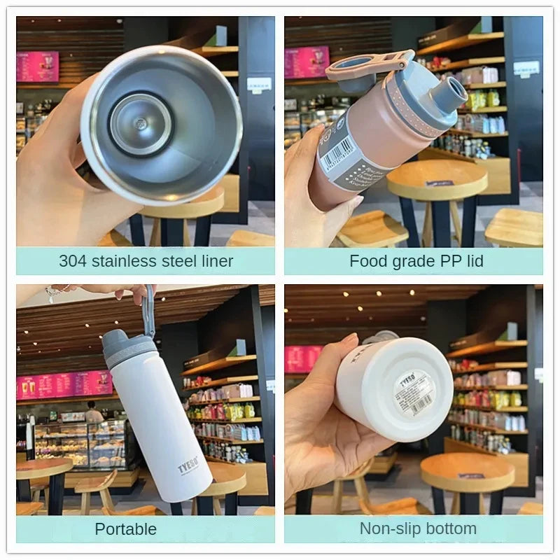 530ML  Thermal Water Bottle Stainless Steel Coffee Thermal Mug Vacuum Flask Insulated Sport Travel Thermos Cup Kettle