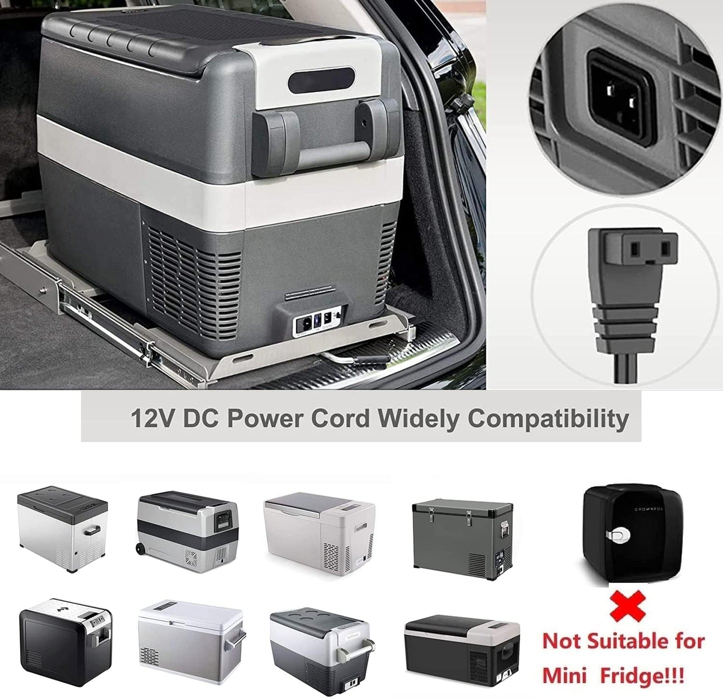 Portable Réfrigérateurs Extension Câble D'Alimentation Pour DOMETIC, Alpicool, ARB, ICECO, Joytutus 12V/24V Réfrigérateur Portable Pour Voiture Chargeur - FREEZEME