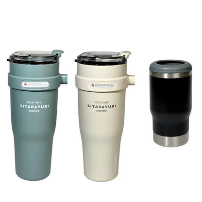 3-Pack Insulated Stainless Steel Water Bottles - Two 40 Oz Tumblers & One Cooler with Lids & Straws - Non-Bpa Free & Portable Travel Set