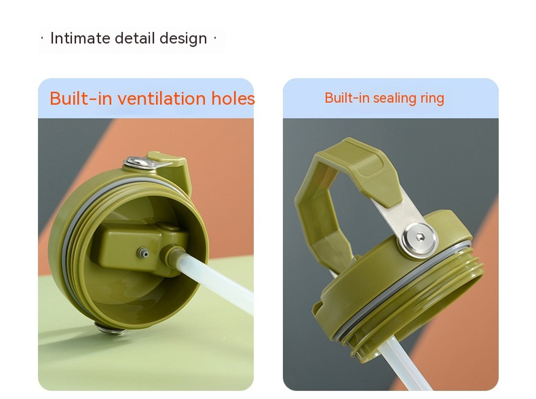 Portable Car Cup Stainless Steel Cup Travel Sports Water Bottle with Handle Cover Coffee Tumbler Cup