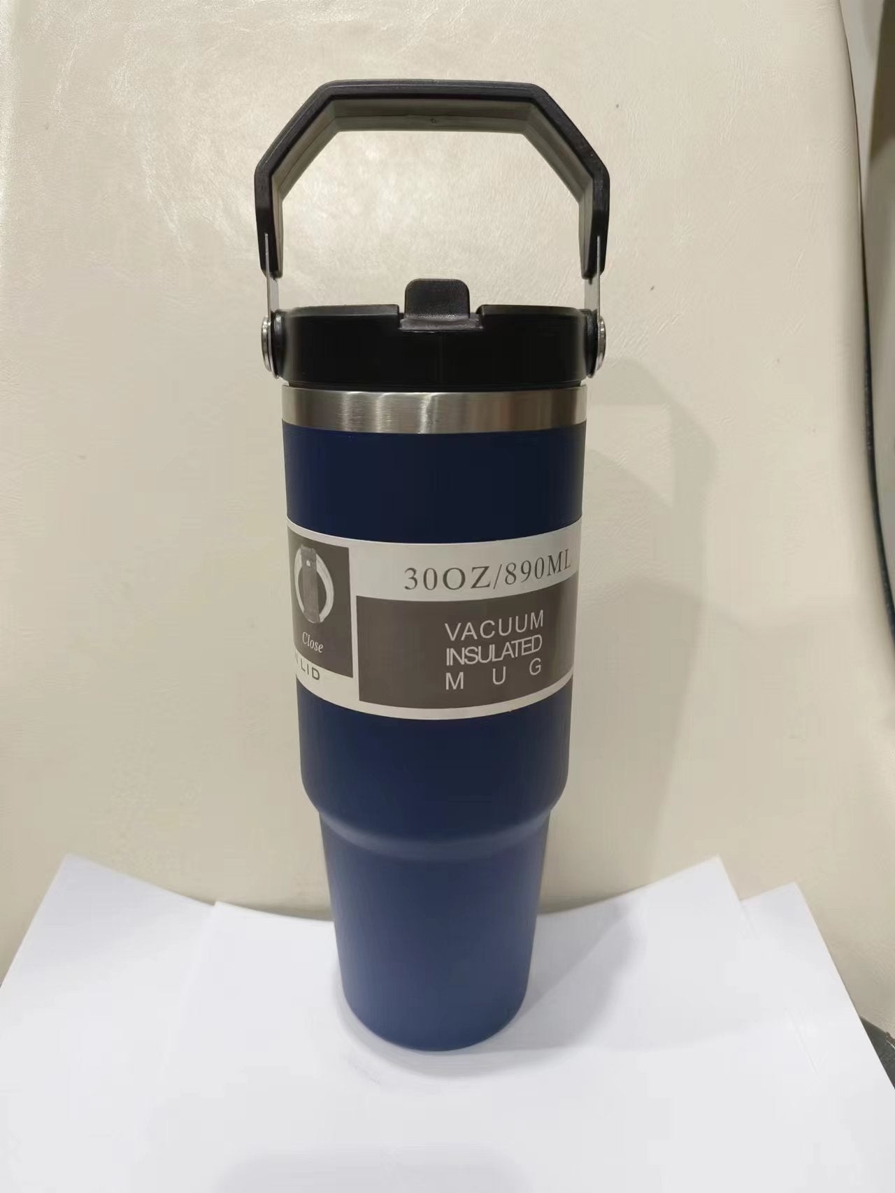 Portable Car Cup Stainless Steel Cup Travel Sports Water Bottle with Handle Cover Coffee Tumbler Cup